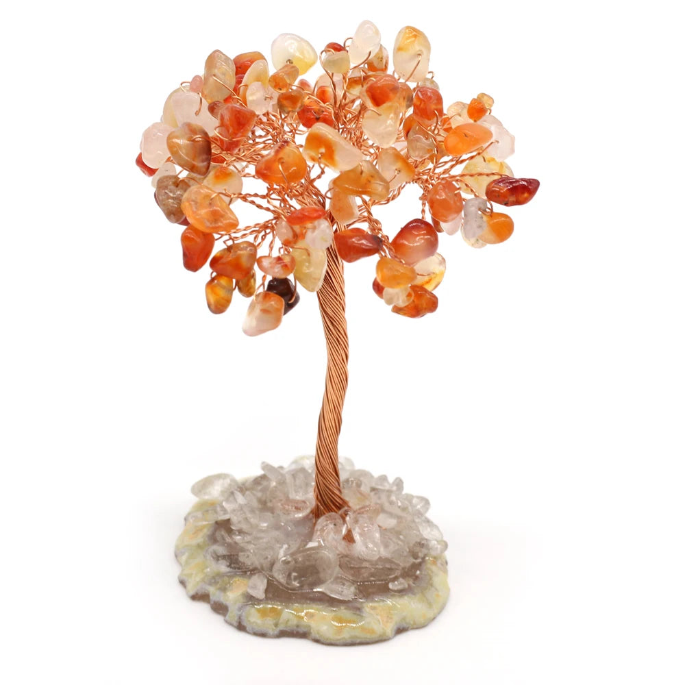 Natural Crystal Amethyst Rose Quartz Tree of Life - yogaandmeditationjewelry