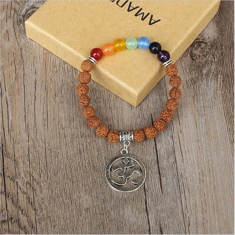 Handmade Rudraksha Elephant Mala Chakra Bracelet - yogaandmeditationjewelry