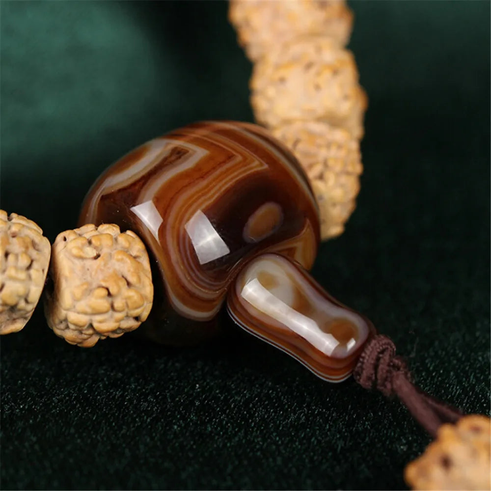 Natural 5 Petals Rudraksha 108 Buddhist Beads - yogaandmeditationjewelry