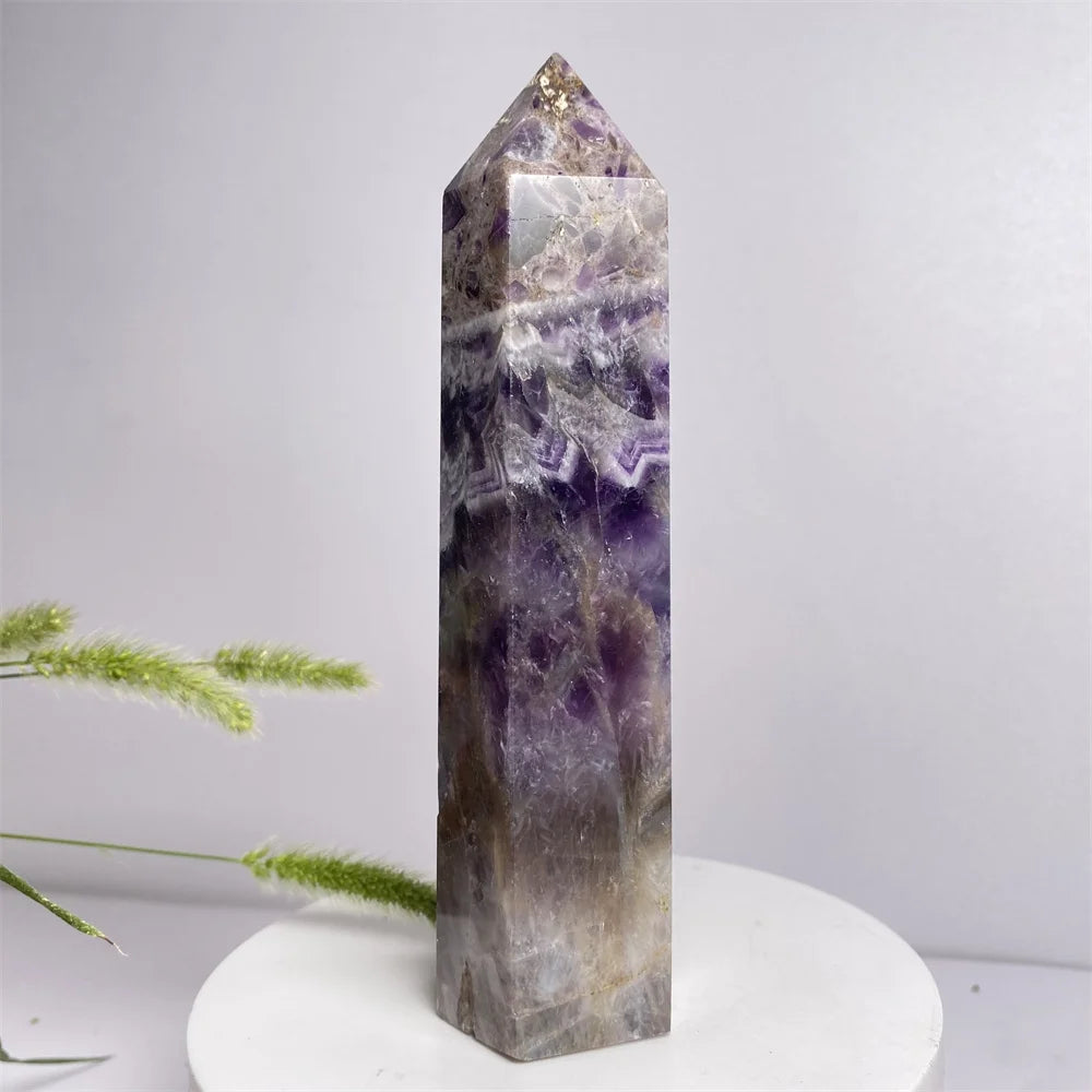 Natural Amethyst Crystal Energy Tower - yogaandmeditationjewelry