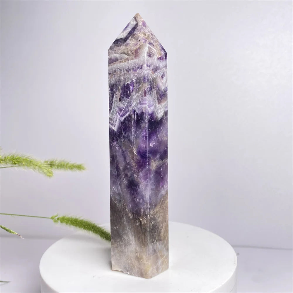 Natural Amethyst Crystal Energy Tower - yogaandmeditationjewelry