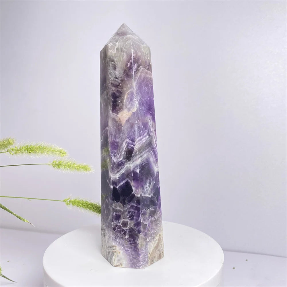 Natural Amethyst Crystal Energy Tower - yogaandmeditationjewelry