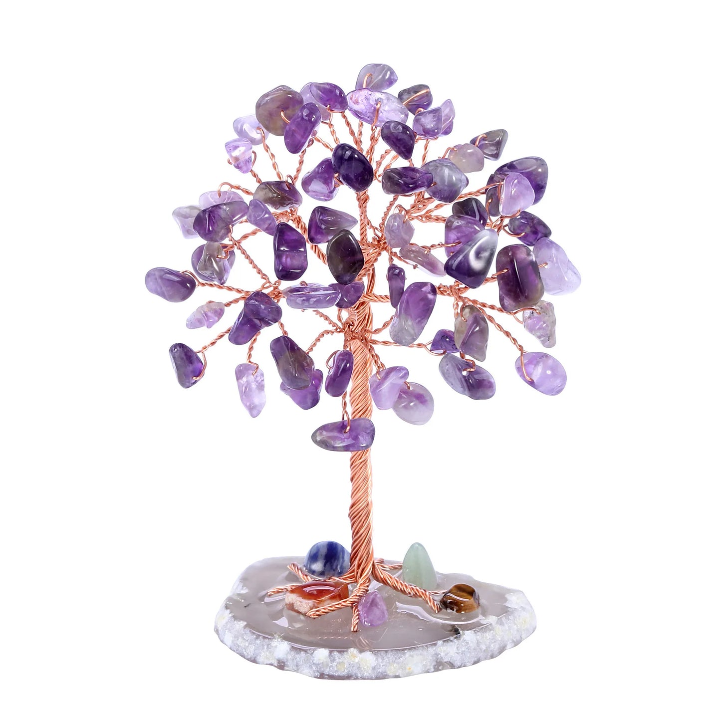 Mini Crystal Money Tree with Healing Gemstones - yogaandmeditationjewelry