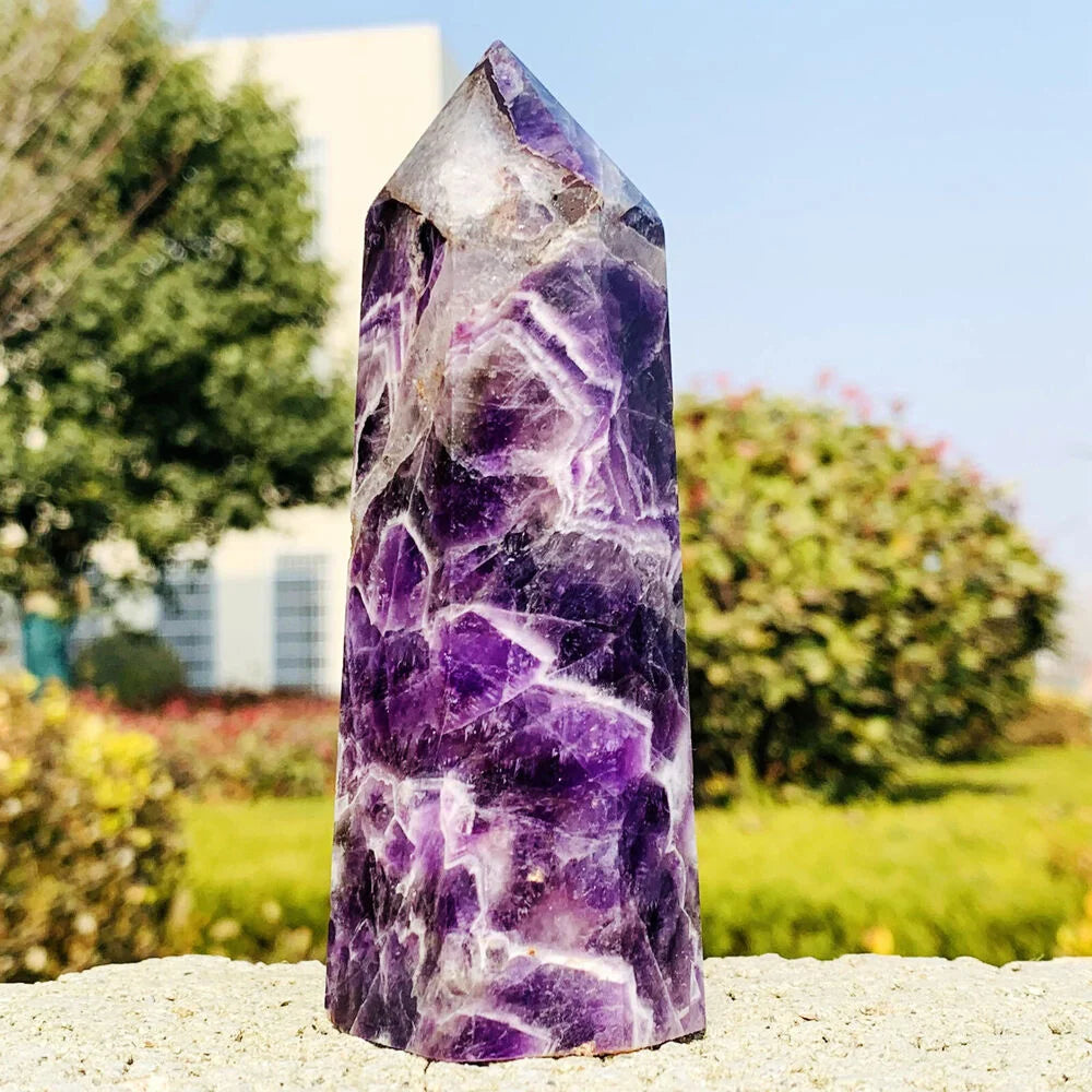 Natural Amethyst Crystal Energy Tower - yogaandmeditationjewelry