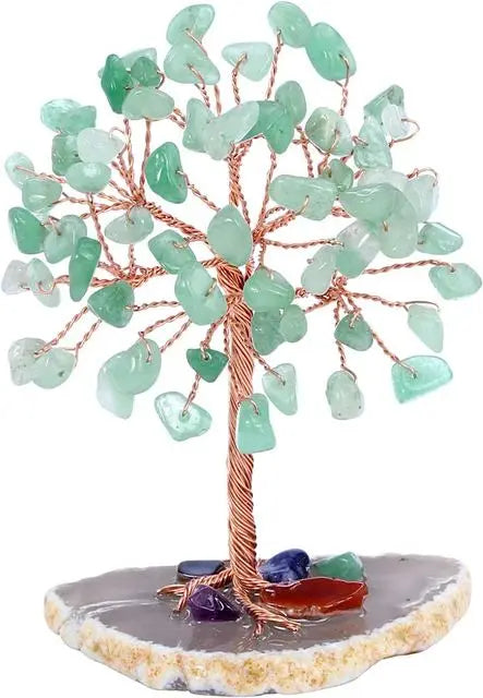 Mini Crystal Money Tree with Healing Gemstones - yogaandmeditationjewelry