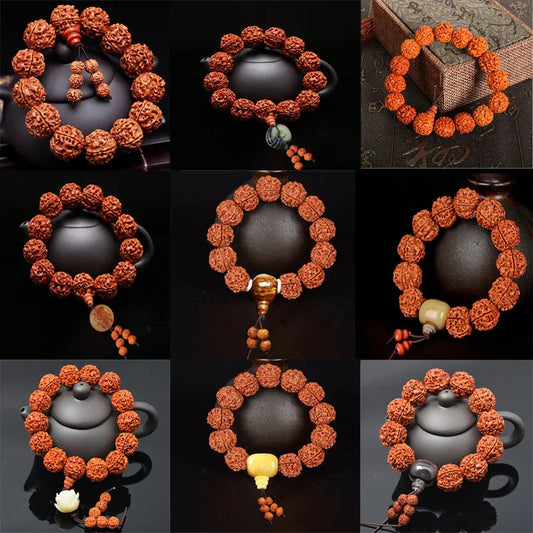 Vajra Bodhi Rudraksha Tibetan Buddhism Bracelet - yogaandmeditationjewelry