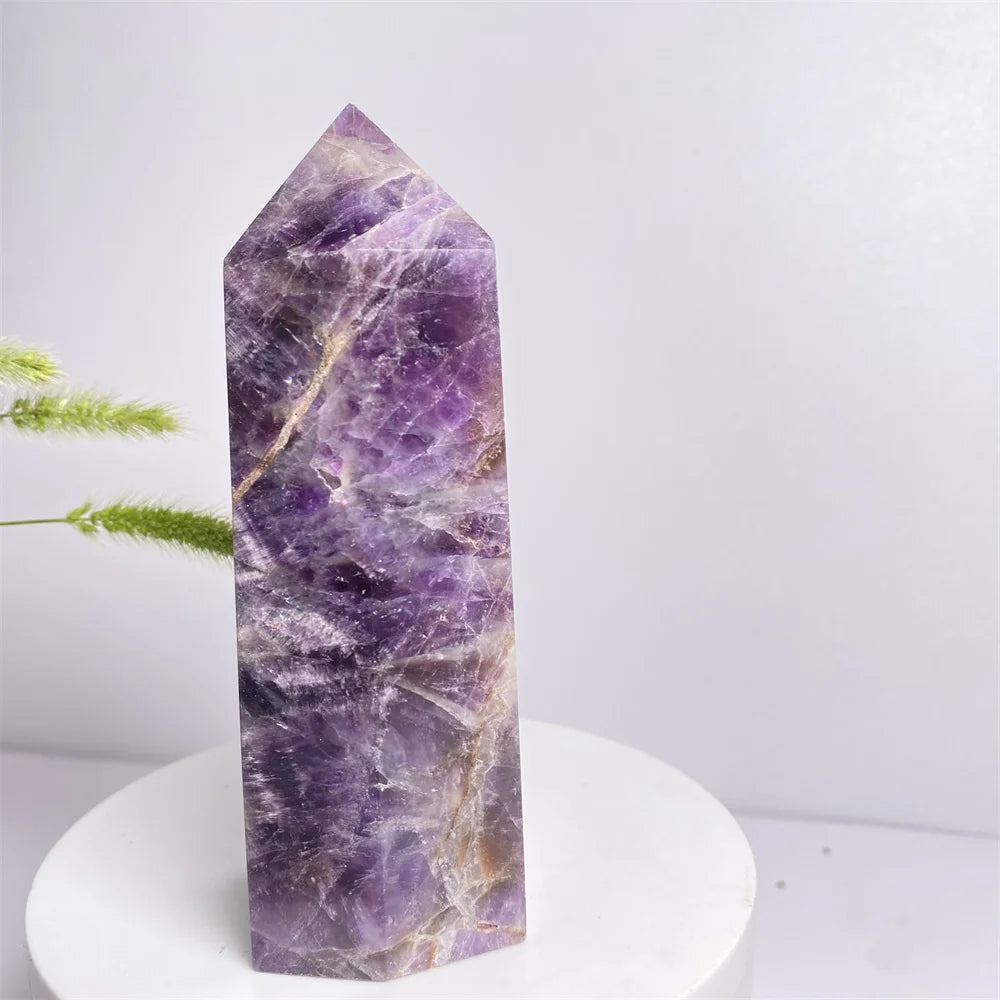 Natural Amethyst Crystal Energy Tower - yogaandmeditationjewelry