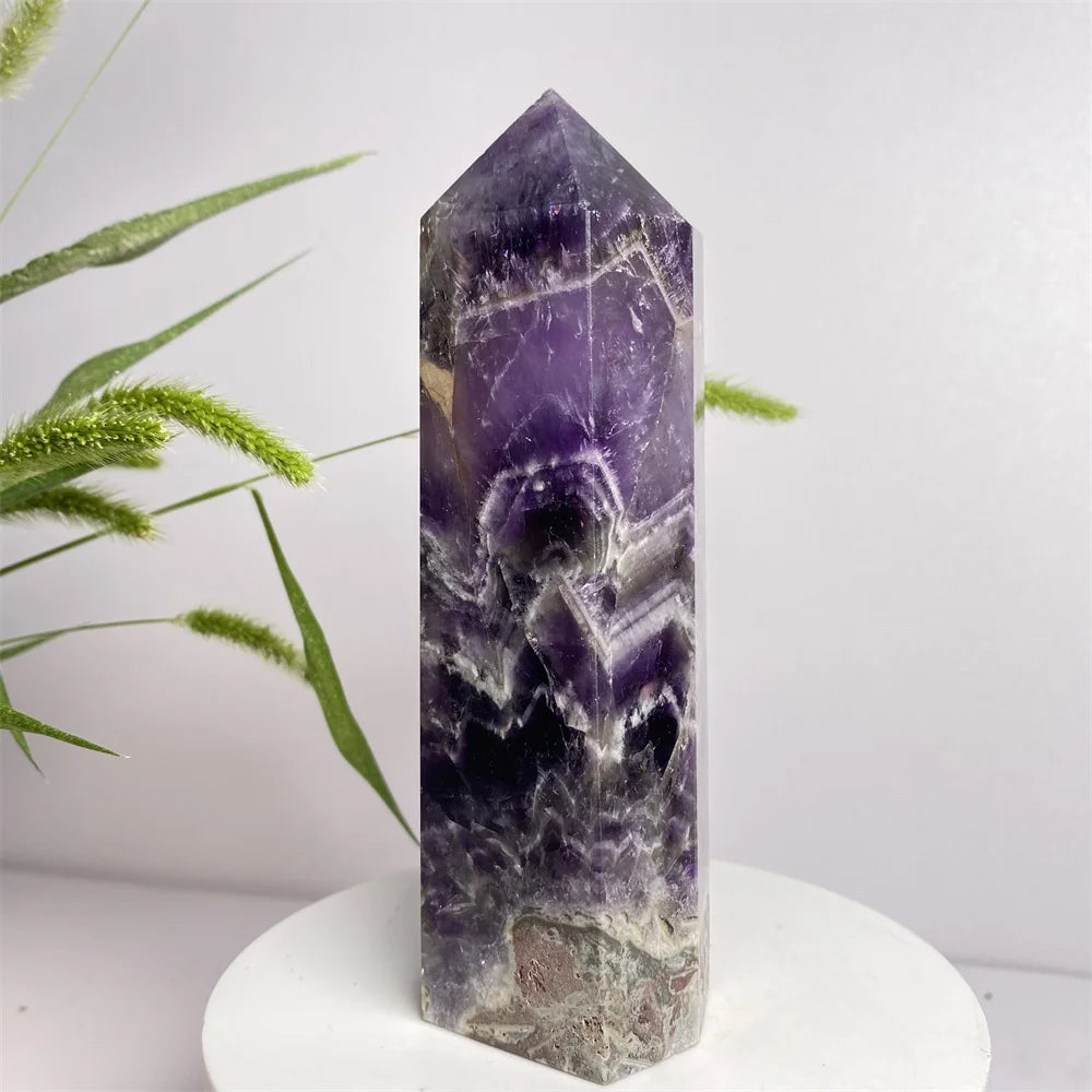 Natural Amethyst Crystal Energy Tower