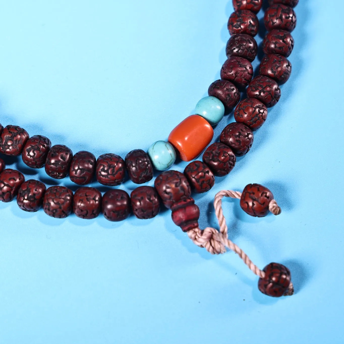 Tibetan Temple Collection Old Rudraksha Vajra Bodhisattva Mosaic Gem 108 Buddha Beads Necklace - yogaandmeditationjewelry