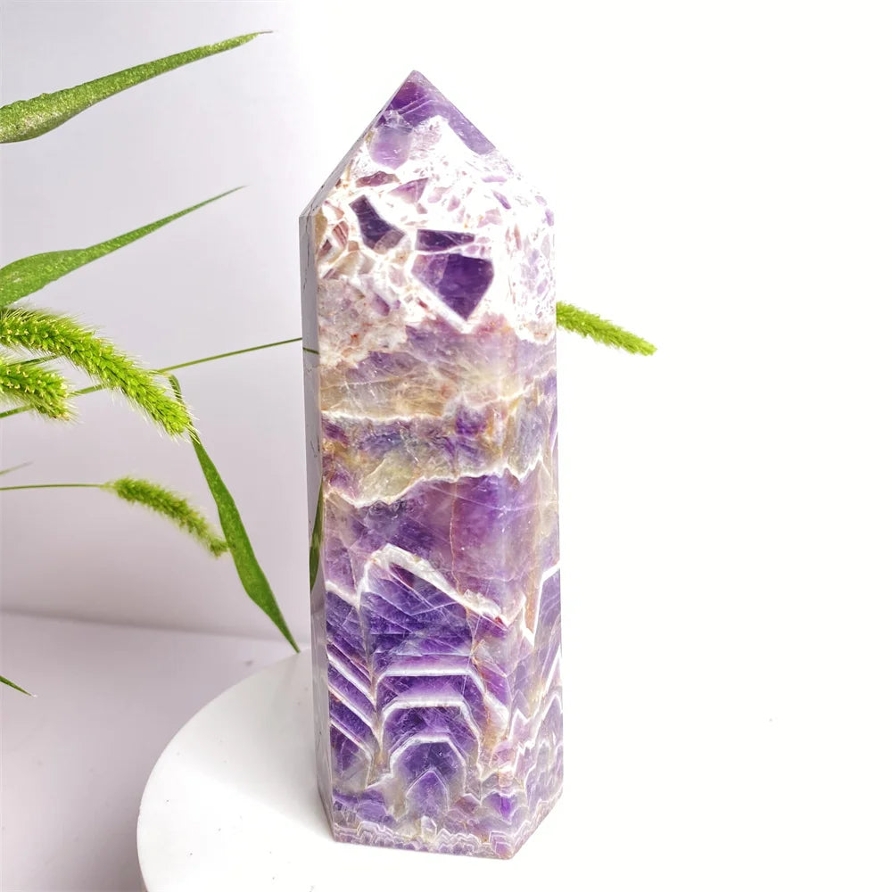 Natural Amethyst Crystal Energy Tower - yogaandmeditationjewelry