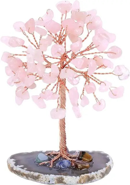 Mini Crystal Money Tree with Healing Gemstones - yogaandmeditationjewelry