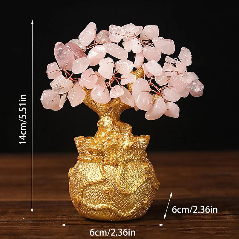 Natural Yellow Crystal Bonsai Wealth Tree - yogaandmeditationjewelry