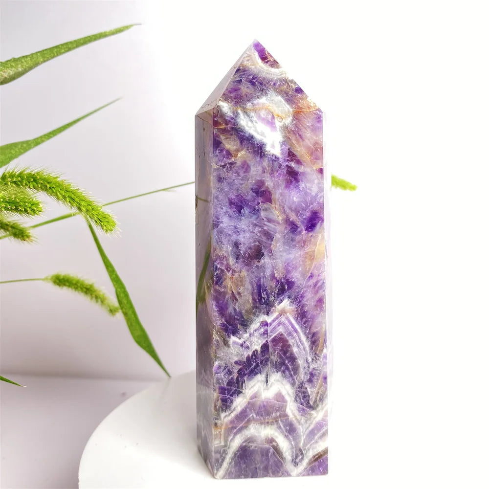 Natural Amethyst Crystal Energy Tower