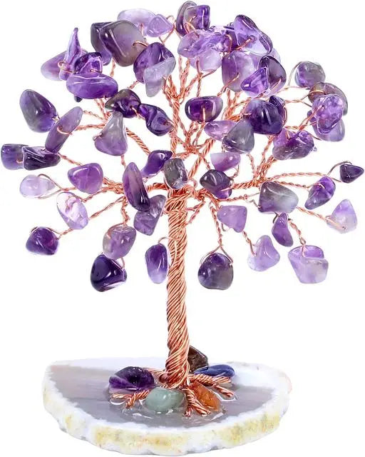 Mini Crystal Money Tree with Healing Gemstones - yogaandmeditationjewelry