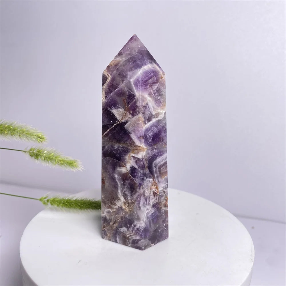 Natural Amethyst Crystal Energy Tower - yogaandmeditationjewelry