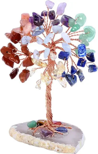 Mini Crystal Money Tree with Healing Gemstones - yogaandmeditationjewelry