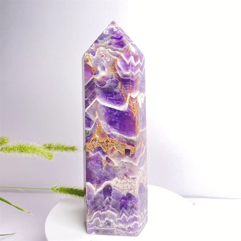 Natural Amethyst Crystal Energy Tower - yogaandmeditationjewelry