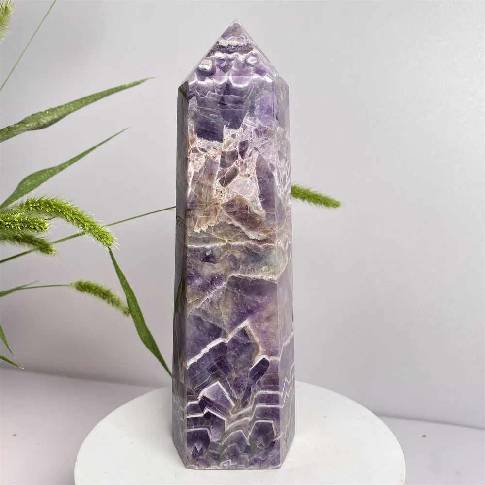 Natural Amethyst Crystal Energy Tower