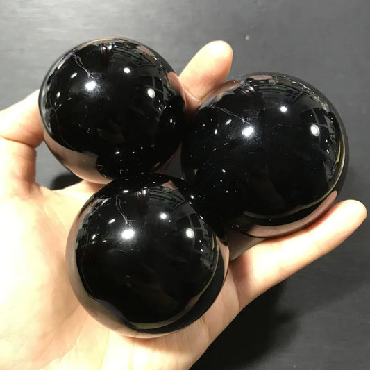 Natural Black Obsidian Crystal Ball - yogaandmeditationjewelry