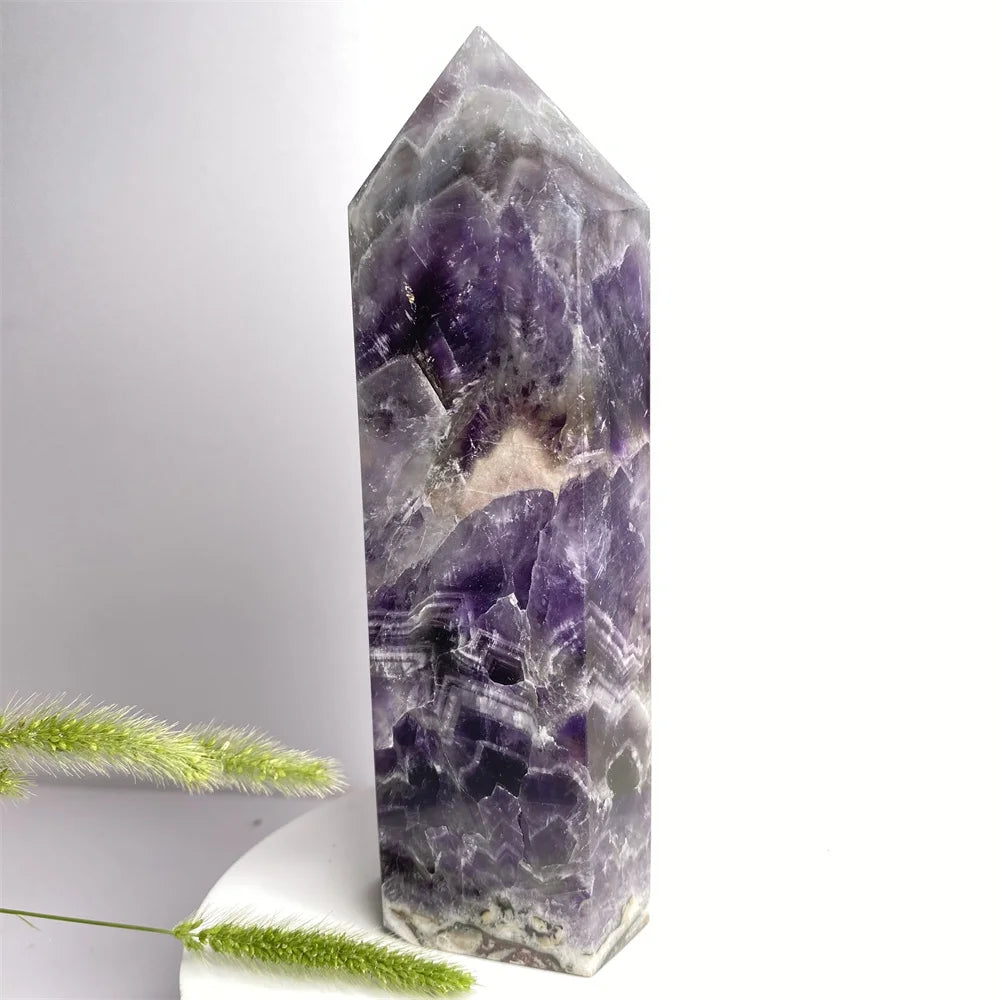 Natural Amethyst Crystal Energy Tower