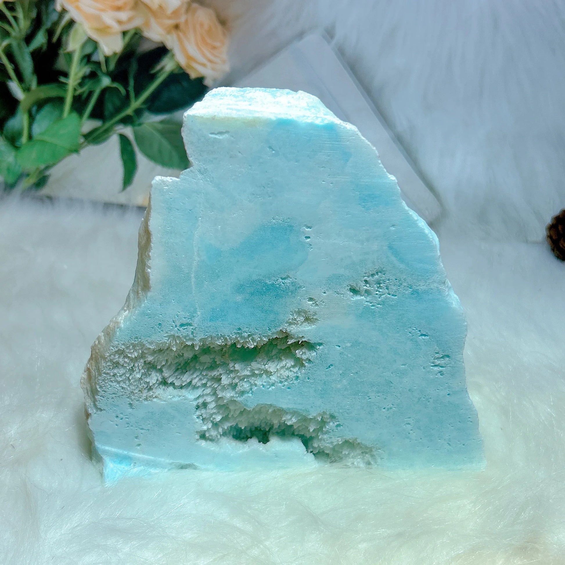 Healing Natural Crystal Larimar Aragonite Torch - yogaandmeditationjewelry