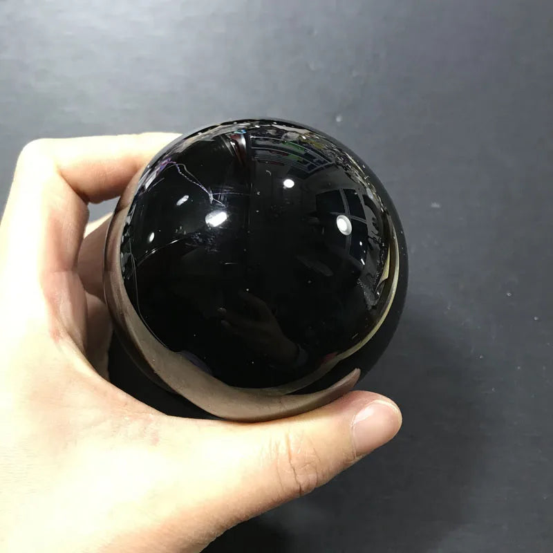 Natural Black Obsidian Crystal Ball - yogaandmeditationjewelry