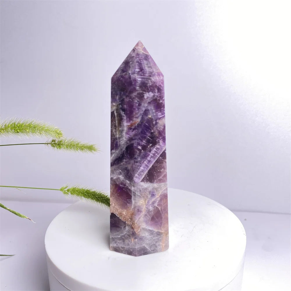 Natural Amethyst Crystal Energy Tower - yogaandmeditationjewelry