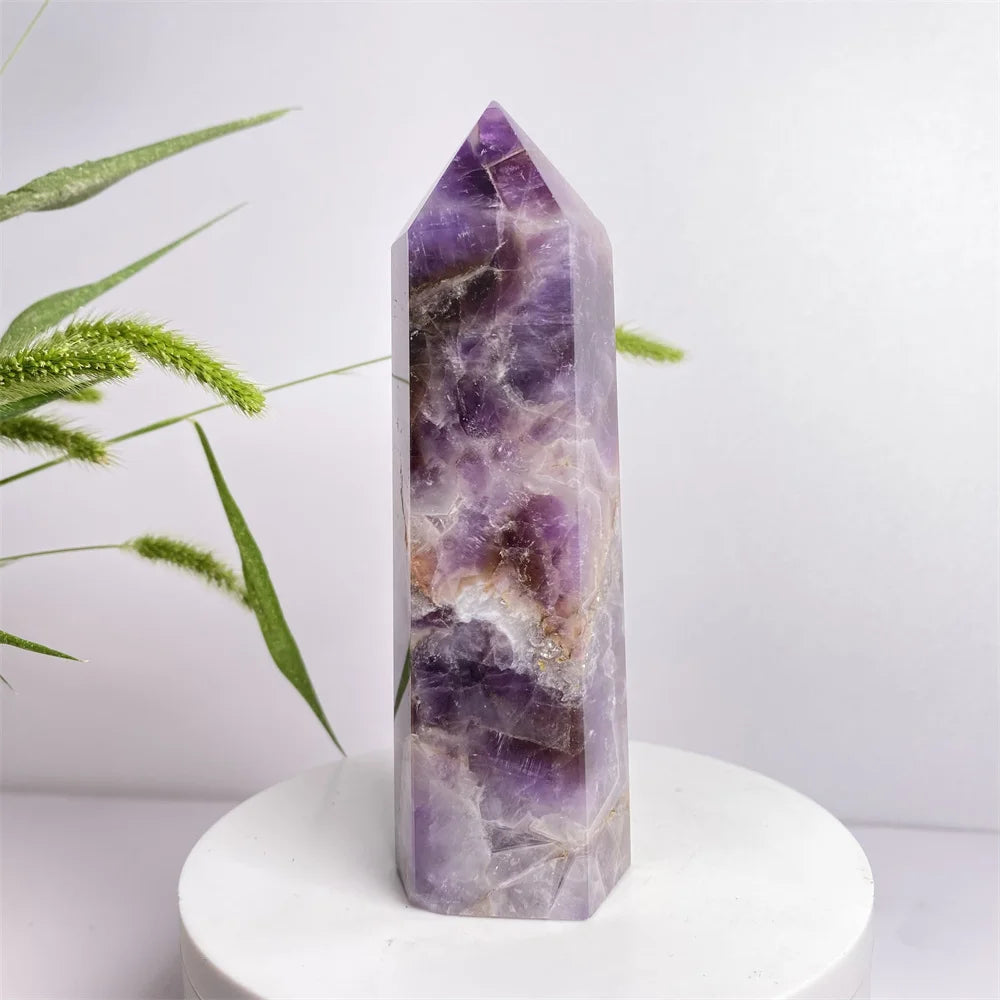 Natural Amethyst Crystal Energy Tower - yogaandmeditationjewelry