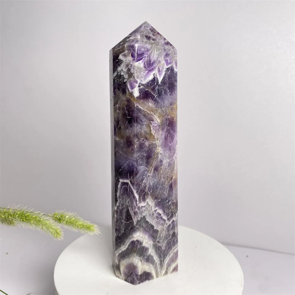 Natural Amethyst Crystal Energy Tower