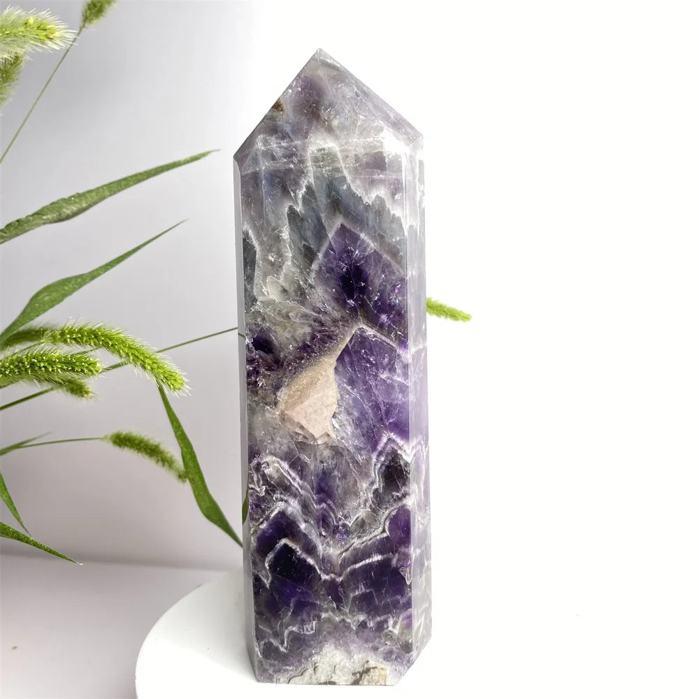 Natural Amethyst Crystal Energy Tower