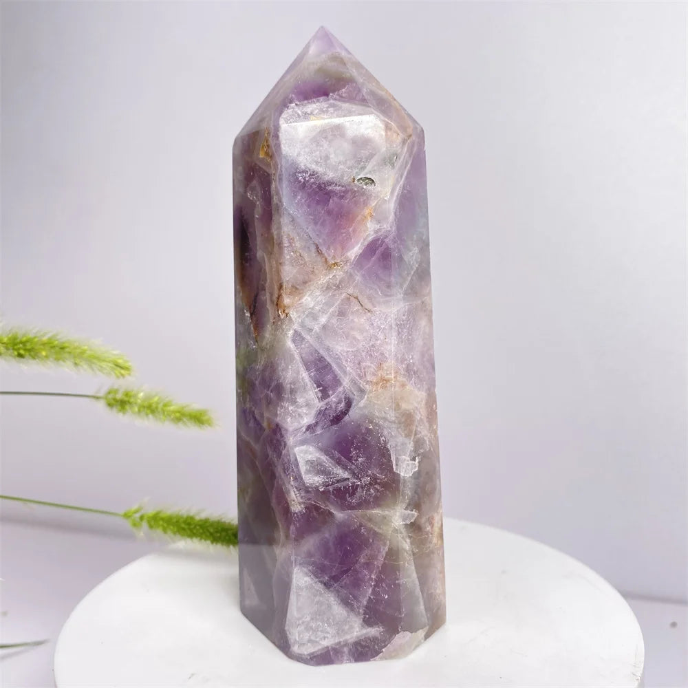 Natural Amethyst Crystal Energy Tower