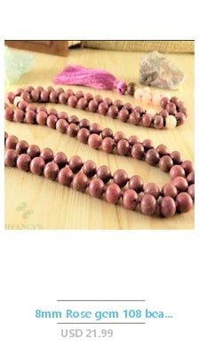 Natural Rose Quartz Lava Stone Citrine Rudraksha - yogaandmeditationjewelry