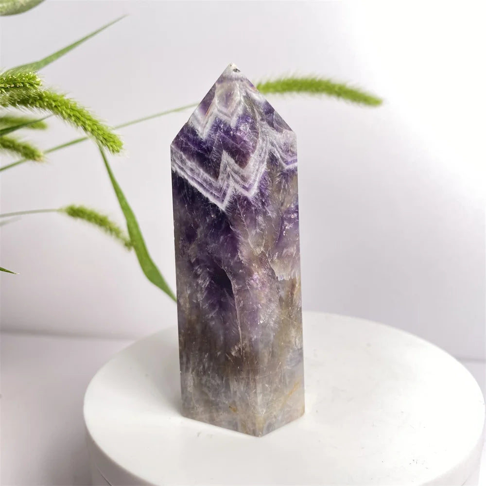 Natural Amethyst Crystal Energy Tower