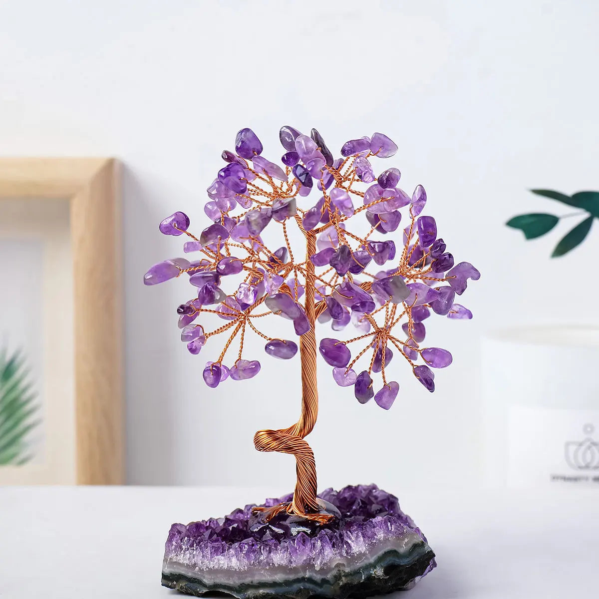 Handmade Natural Crystal Amethyst Reiki Healing Rock Tree of Life - yogaandmeditationjewelry