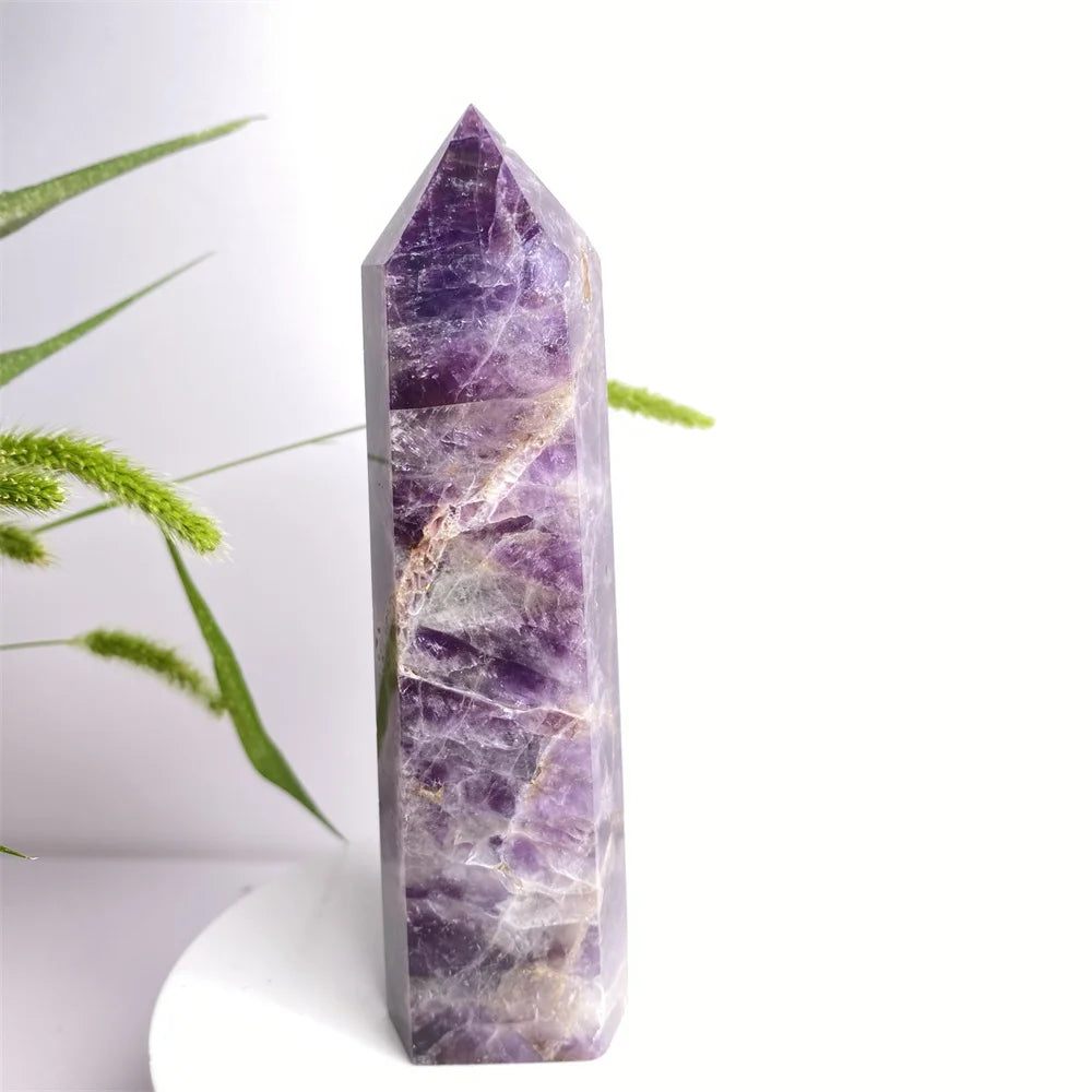 Natural Amethyst Crystal Energy Tower - yogaandmeditationjewelry