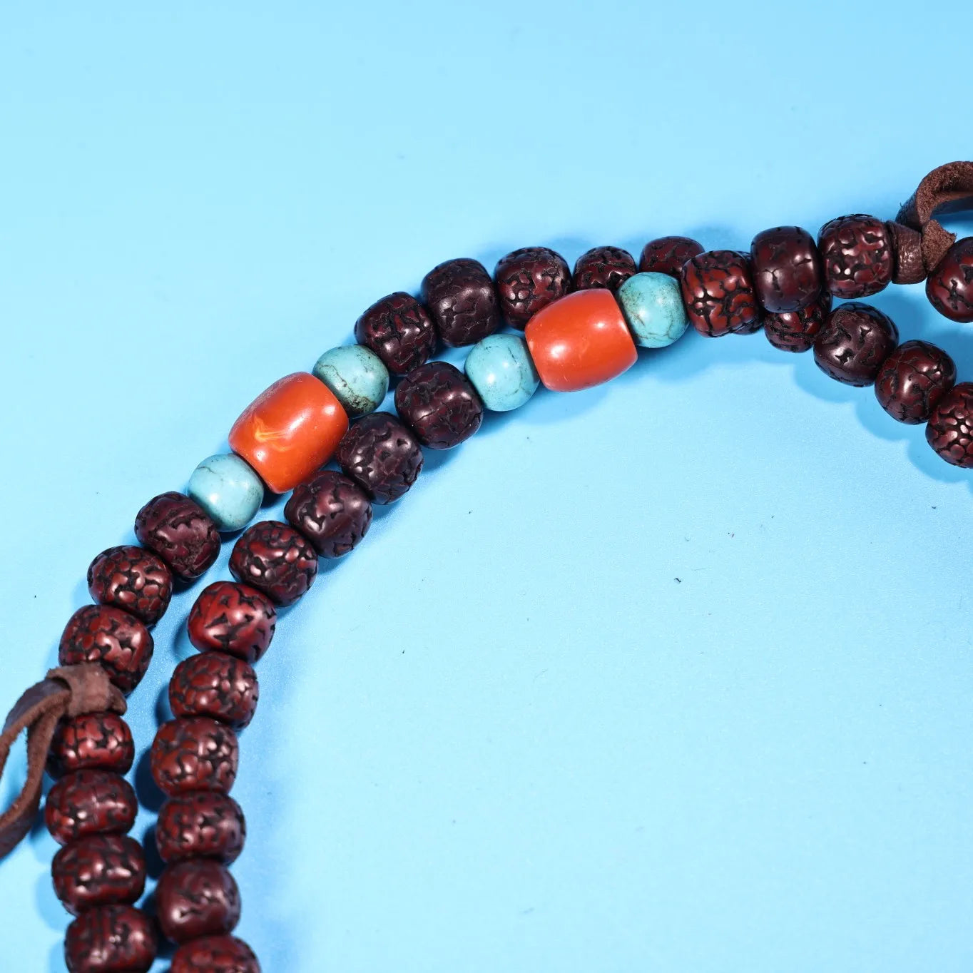 Tibetan Temple Collection Old Rudraksha Vajra Bodhisattva Mosaic Gem 108 Buddha Beads Necklace - yogaandmeditationjewelry