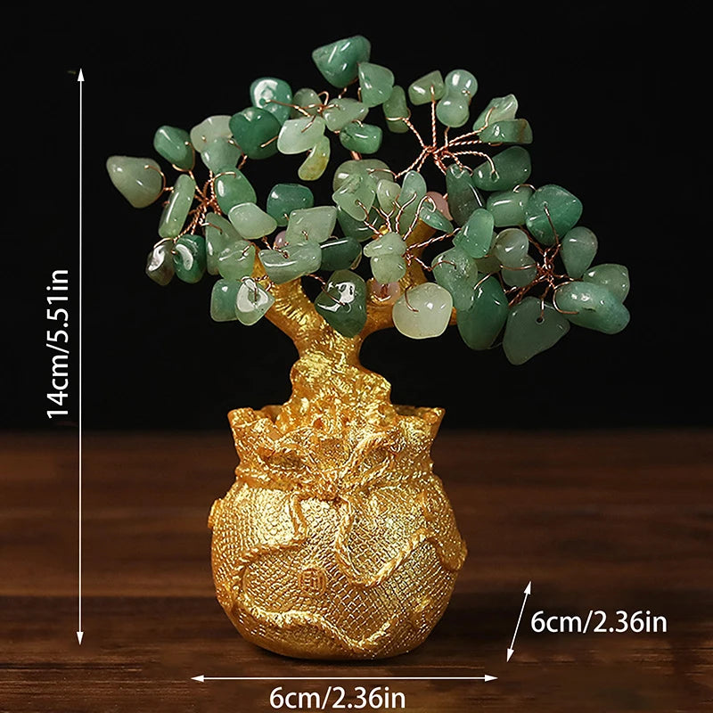 Natural Yellow Crystal Bonsai Wealth Tree - yogaandmeditationjewelry