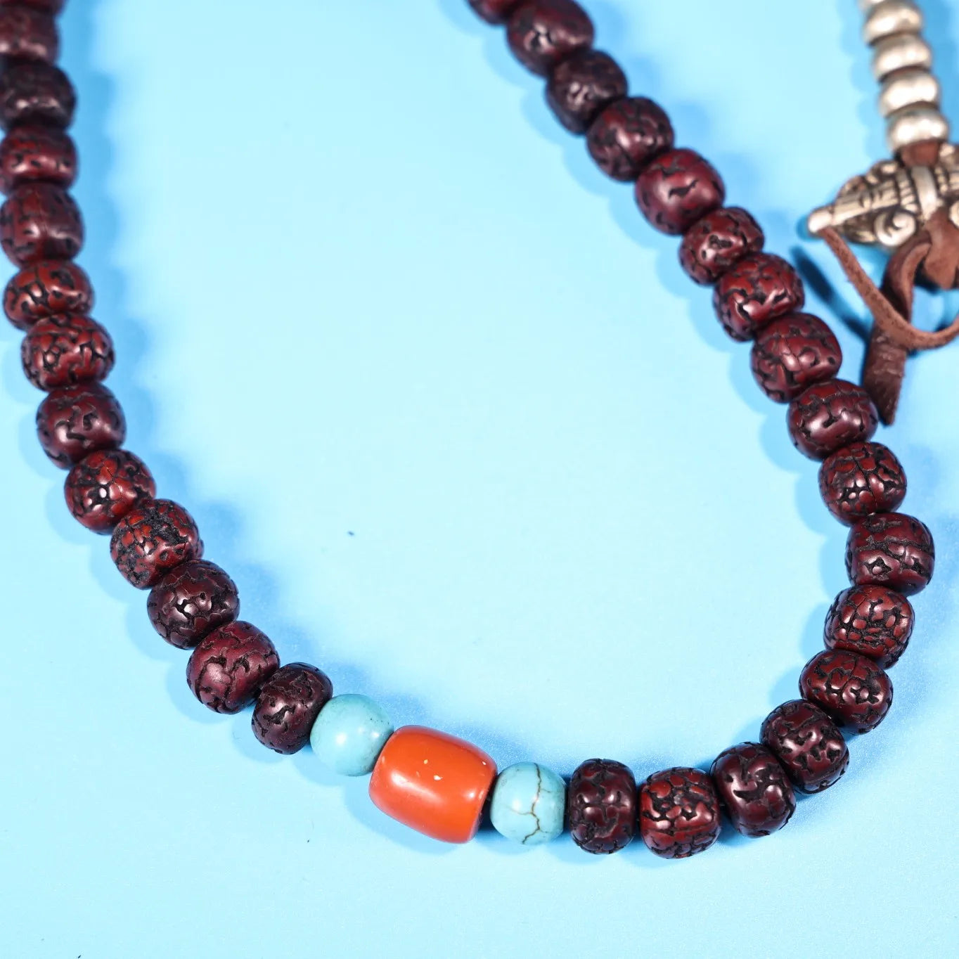 Tibetan Temple Collection Old Rudraksha Vajra Bodhisattva Mosaic Gem 108 Buddha Beads Necklace - yogaandmeditationjewelry