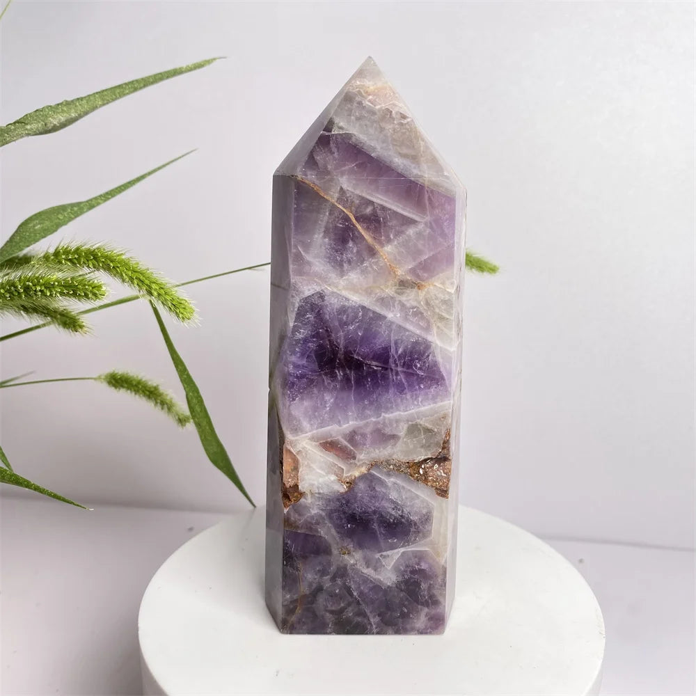 Natural Amethyst Crystal Energy Tower - yogaandmeditationjewelry