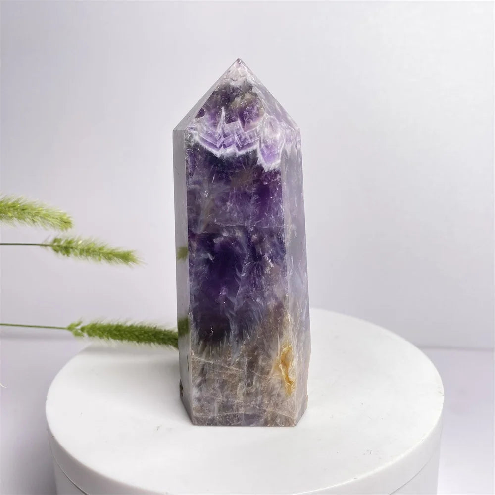 Natural Amethyst Crystal Energy Tower - yogaandmeditationjewelry