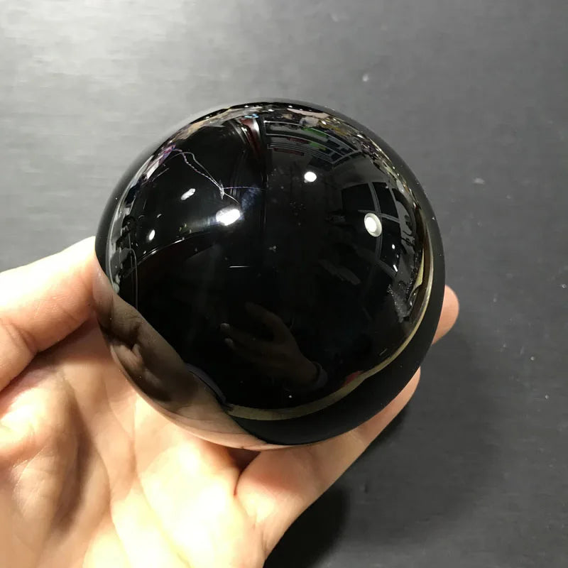 Natural Black Obsidian Crystal Ball - yogaandmeditationjewelry